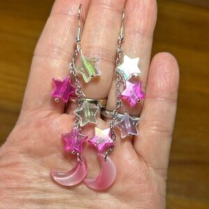 3/$25 Star and Moon Dangle Earrings
